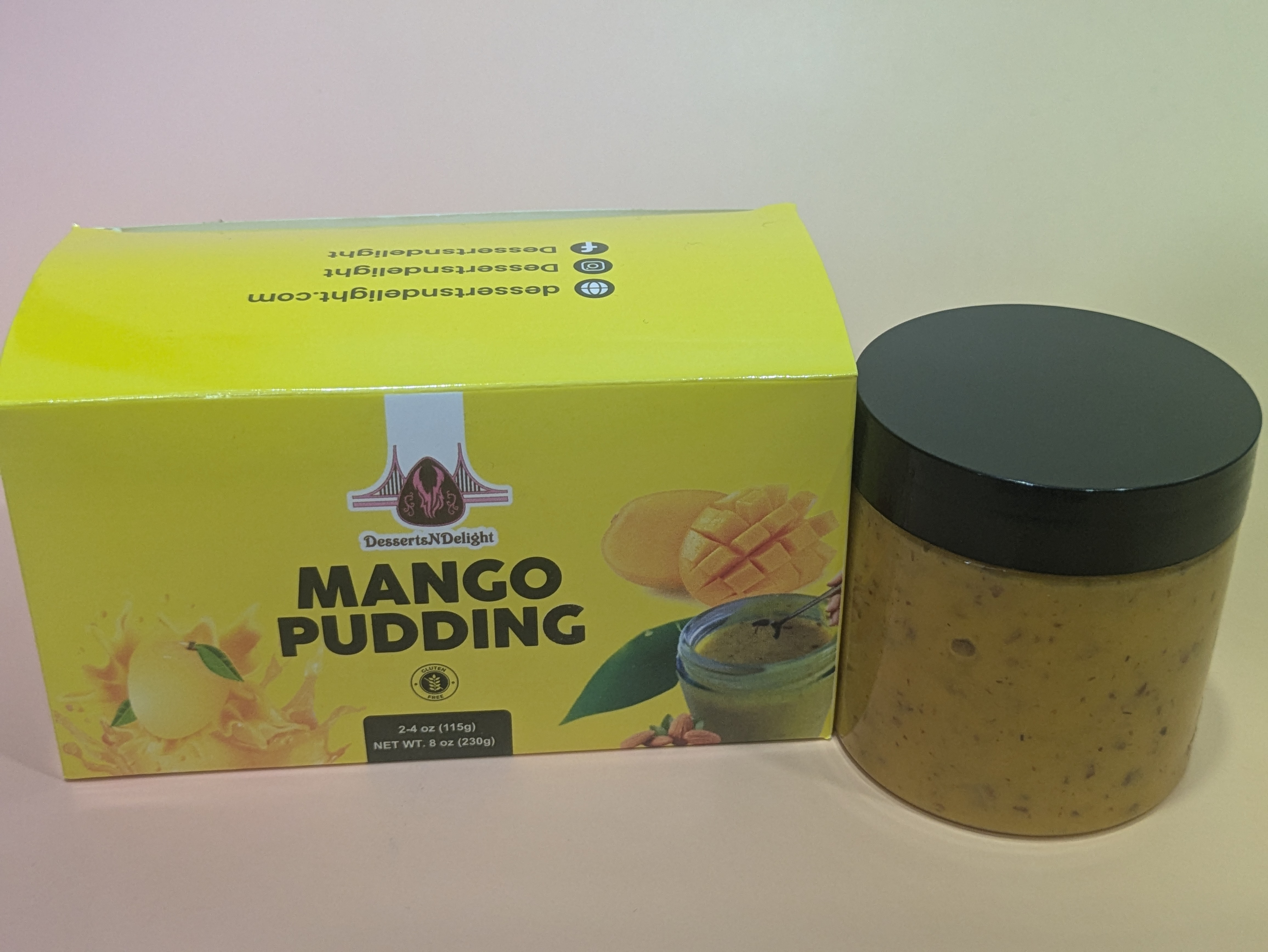 Mango Almond Pudding — vegan gluten-free artisan dessert for restaurants Bay Area