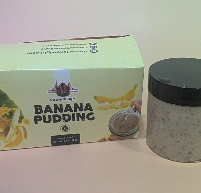 banana pudding box with banana print